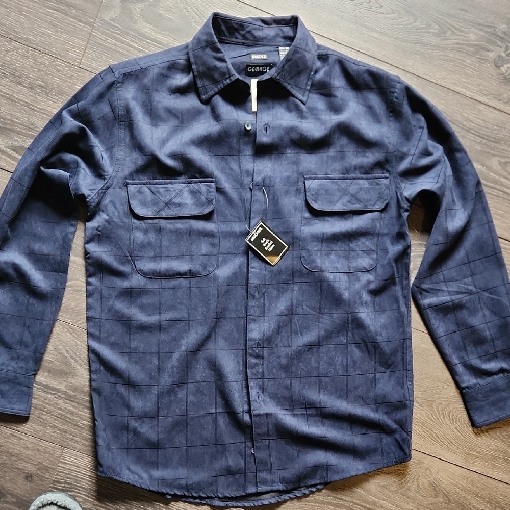 George Navy Blue Button-Up Shirt